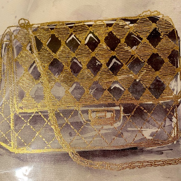 NEW 3-Piece Handbag Gold Wall Art Set - Purse + 2 Abstract Supporting Pieces - Picture 4 of 9